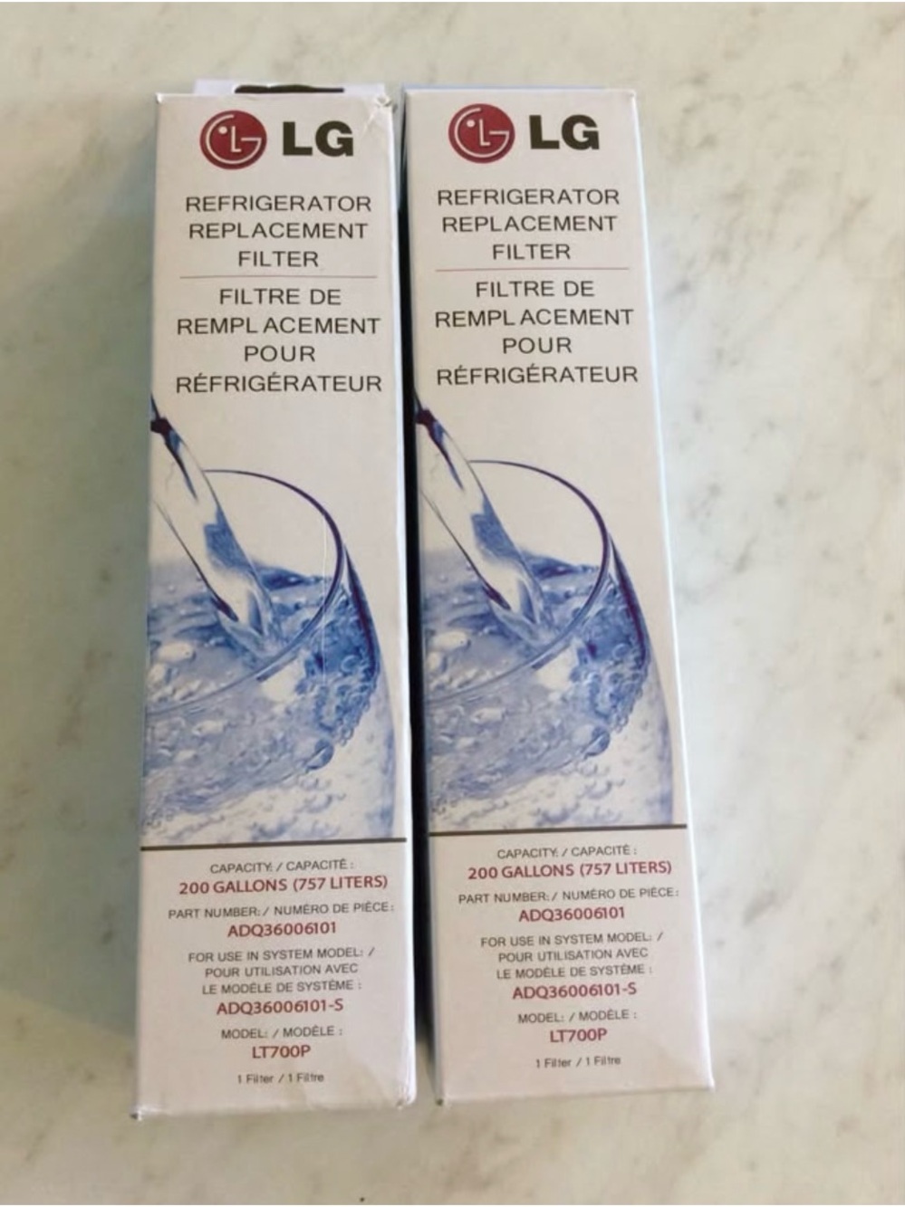 LG  LT700P Refrigerator Replacement Water Filters set of 2
